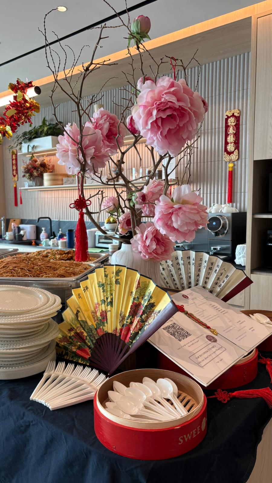 Swee Choon dim sum breakfast catering spread — corporate event Singapore