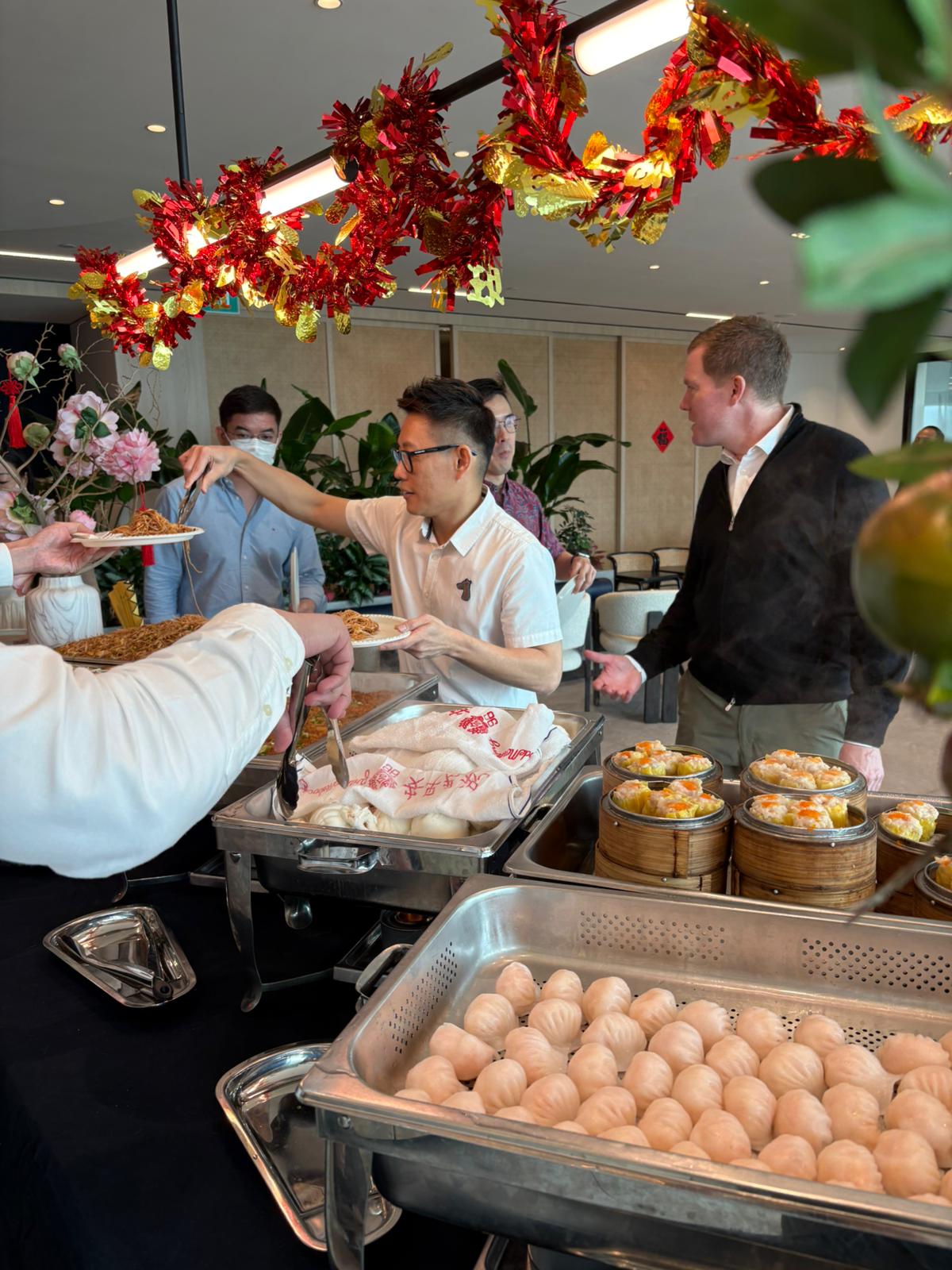 Seminar catering Singapore dim sum spread for academic conference by Swee Choon